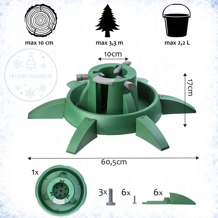 STOJAK CHOINKOWY POD CHOINKĘ PODSTAWKA NA CHOINKĘ DRZEWKO DO 3,3 M