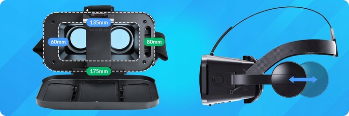 WEBSKI GOGLE OKULARY VR 3D WIRTUALNE DO TELEFONU FILMÓW + SŁUCHAWKI NAUSZNE