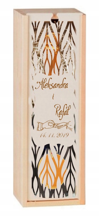 PUDEŁKO SKRZYNKA NA WINO GRAWER PREZENT ŚLUB PRIM