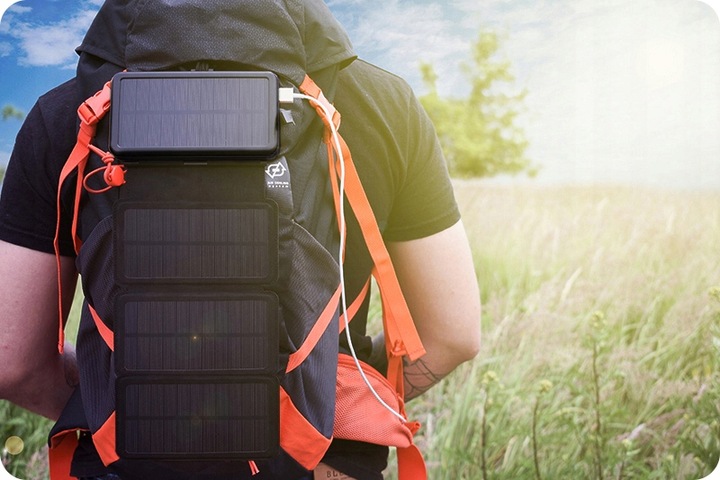 WEBSKI POWERBANK SOLARNY MOCNE 4 PANELE SOLARNE POJEMNOŚĆ 20000MAH USB-C