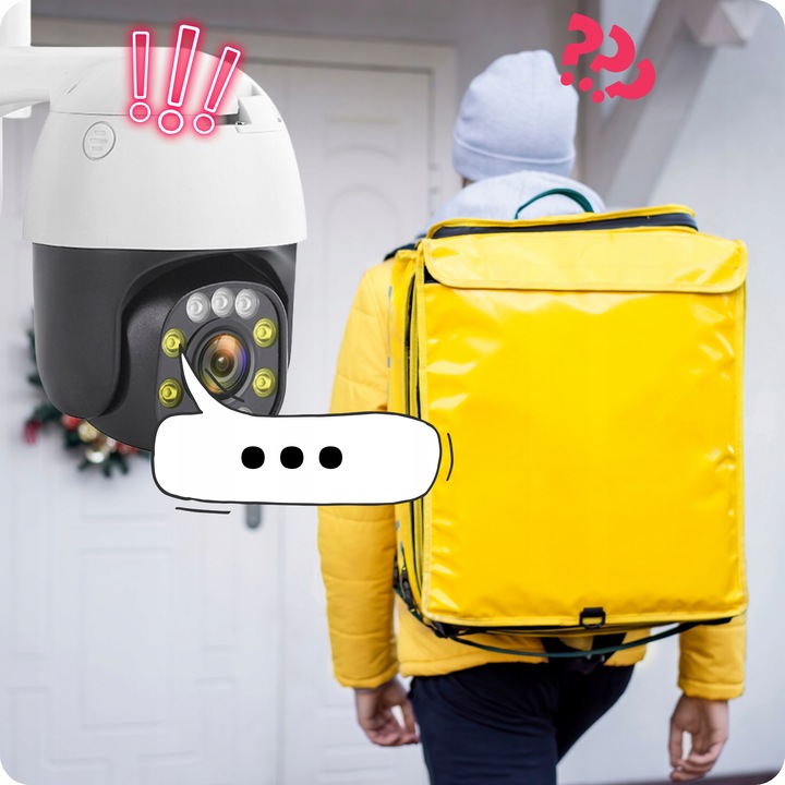 Kamera IP WiFi SMART Zewnętrzna Obrotowa ALARM 5MPX Detekcja Ruchu 4XZOOM