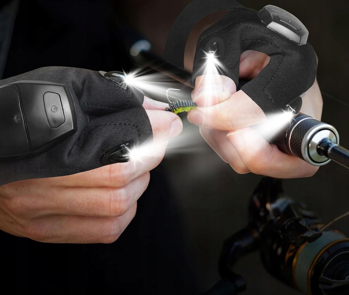 RĘKAWICZKI LED USB RĘKAWICZKI Z LATARKĄ LED ŚWIECĄCE RĘKAWICE ładowane USB