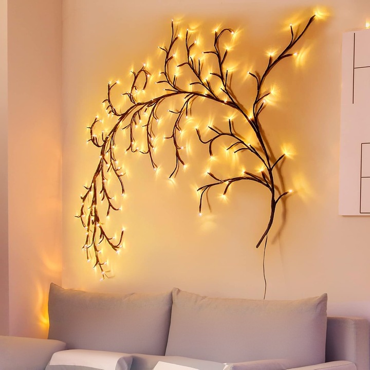 Oświetlenie na Boże Narodzenie świąteczne drzewko gałązka 144 LED z pilotem