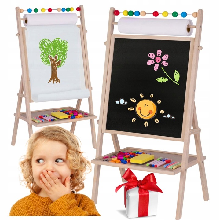 TABLICA EDUKACYJNA DLA DZIECKA +3 PAPIER DO RYSOWANIA PISANIA ZESTAW XXL