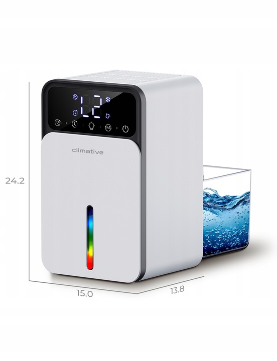 Cichy osuszacz LUXE 1200ml UV + LED wydajny pochłaniacz wilgoci do domu