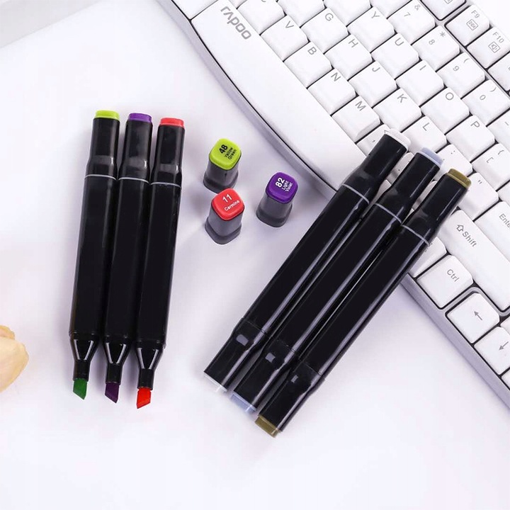 MARKERY ALKOHOLOWE FLAMASTRY MAZAKI PISAKI DWUSTRONNE Torba PREMIUM SET