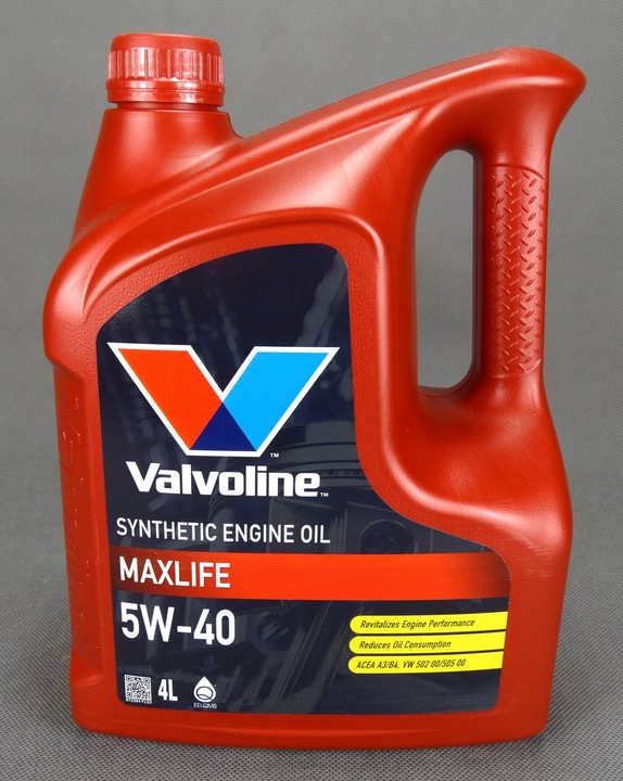 VALVOLINE MAXLIFE SYNTHETIC 5W40 SN/CF A3/B4 SYNTETYCZNY 4L