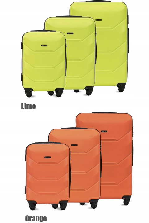 ZESTAW KOMPLET WALIZEK ABS 3IN1 MOCNA TWARDA BLOOM 15 KOLORÓW