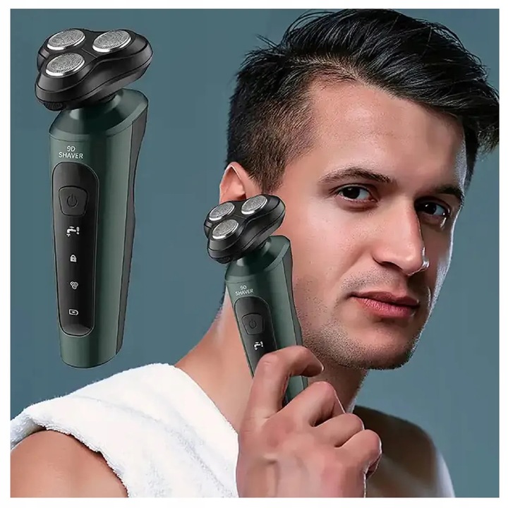 GOLARKA MĘSKA MASZYNKA TRYMER 4W1 DO GOLENIA BRODY WŁOSÓW BEZPRZEWODOWA