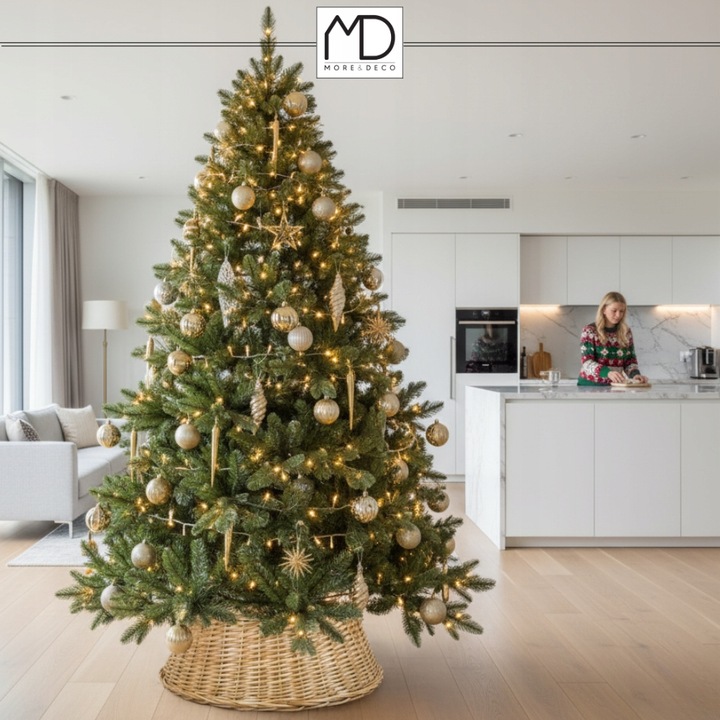 Osłona wiklinowa brąz na doniczkę stojak pod choinkę na święta wiklina kosz