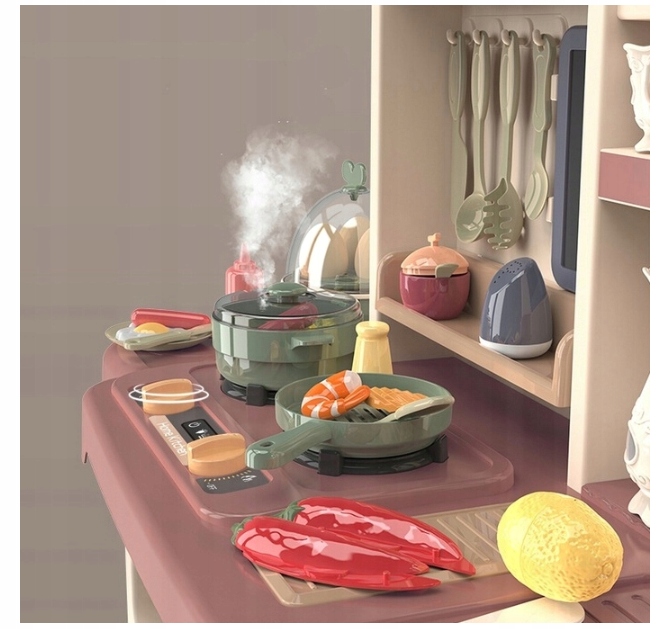 KUCHNIA dla Dzieci interaktywna PARA Garnki KRAN PALNIKI - Zestaw 42 szt.