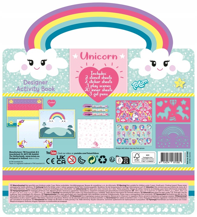 Totum zestaw kreatywny plastyczny dla dziewczynki Jednorożec do rysowania