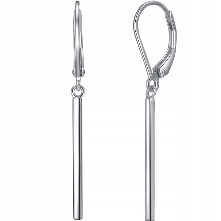 SREBRNE KOLCZYKI RODOWANE WISZĄCE ANGIELSKIE KOLCZYKI SREBRO PRÓBA 925