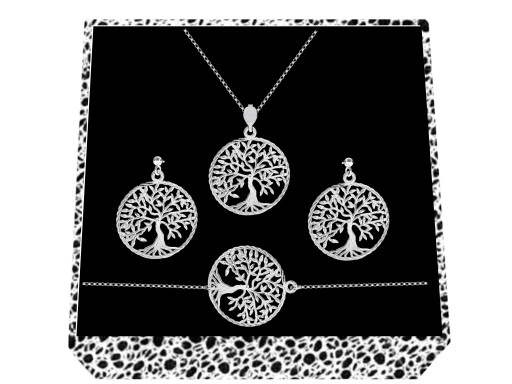 KOMPLET DRZEWO ŻYCIA DRZEWKO SZCZĘŚCIA srebro 925