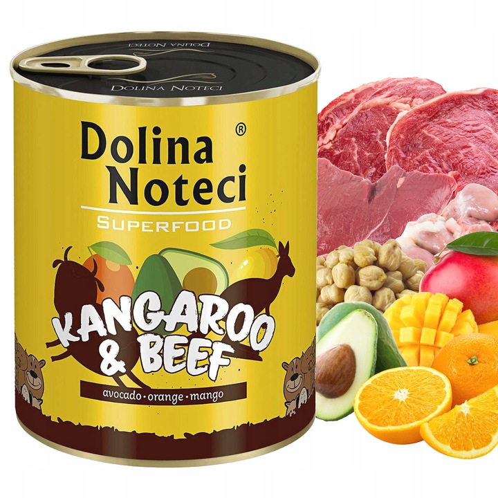 DOLINA NOTECI SUPERFOOD Karma mokra dla psa MIX Smaków 10 x 800g bezzbożowa