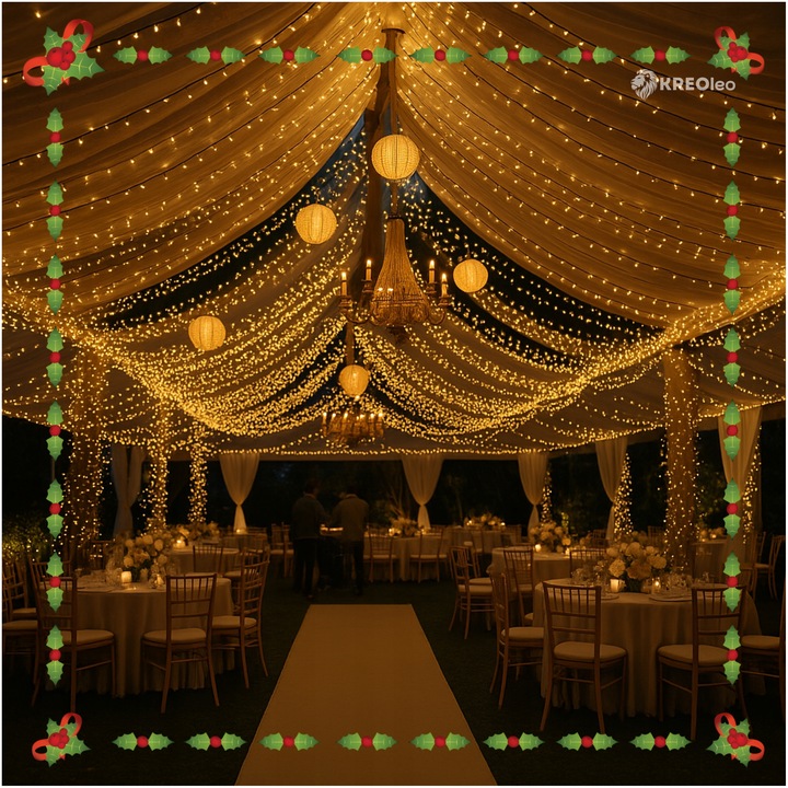 MOCNE LAMPKI CHOINKOWE 500 LED OŚWIETLENIE ŚWIĄTECZNE ZEW/WEW BIAŁY CIEPŁY