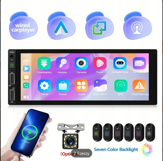 RADIO Odtwarzacz 1DIN i dla Androida Auto samochodowy odtwarzacz MP5