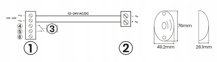 Bariera Podczerwieni Fotokomórka Bramy 12/24V do Bram, do Alarmów IR KR23