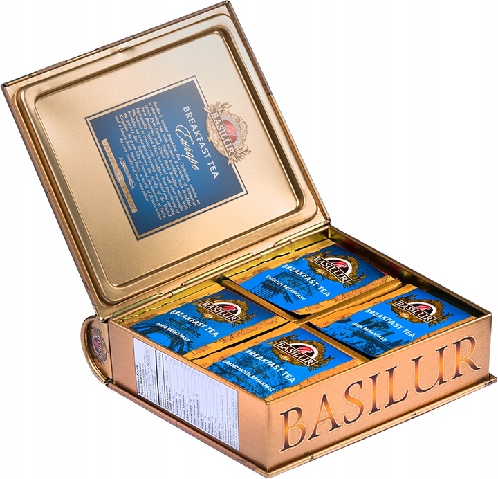 Basilur BREAKFAST EUROPE zestaw herbat 4 SMAKI na PREZENT puszka - 32 szt.