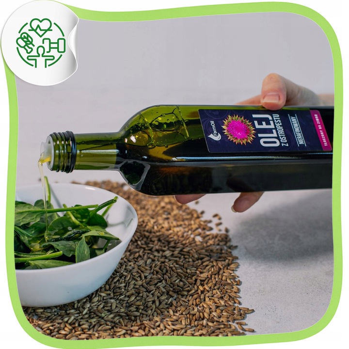 Olej z ostropestu tłoczony na zimno na wątrobę naturalny zdrowy 1L 2x500ml