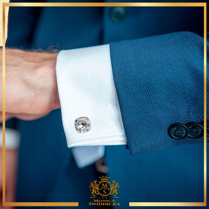 Spinki do Mankietów Koszuli Srebrne Stal Szlachetna 316L dla Niego Grawer