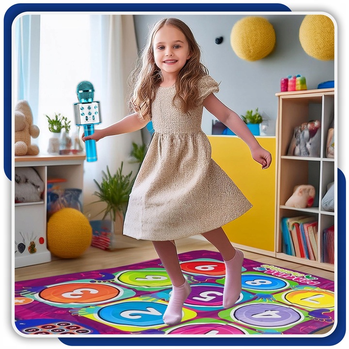 MATA MUZYCZNA do TAŃCZENIA TAŃCA + MIKROFON KARAOKE GŁOŚNIK BLUETOOTH 2W1