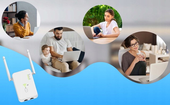 REPEATER WIFI WZMACNIACZ SYGNAŁU Dual Band 2,4Ghz/5Ghz AC1200 1200Mb/s