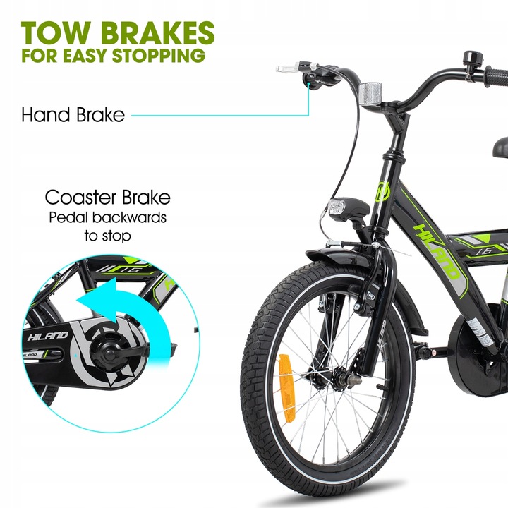 18-calowy rower jednobiegowy dla dzieci 5-9 Yrs Stabilizator Hand&Coaster