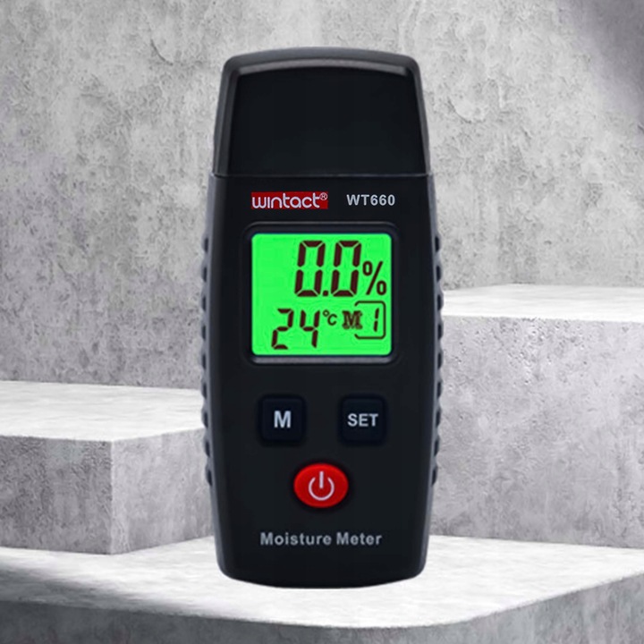 WILGOTNOŚCIOMIERZ MIERNIK WILGOTNOŚĆ DREWNA BETONU CEGŁY GIPSU KOMPAKTOWY