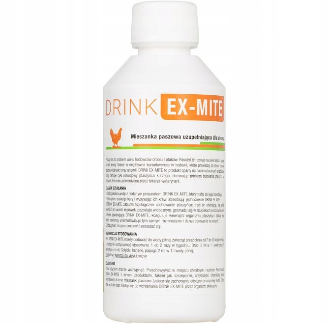Zestaw na ptaszyńca kurzego do wody pitnej DRINK EX-MITE 250ml + pipeta