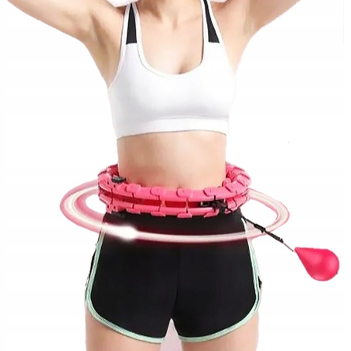 Hula Hop z Obciążeniem Odchudzające Smart z Wypustkami Różowy Relaks