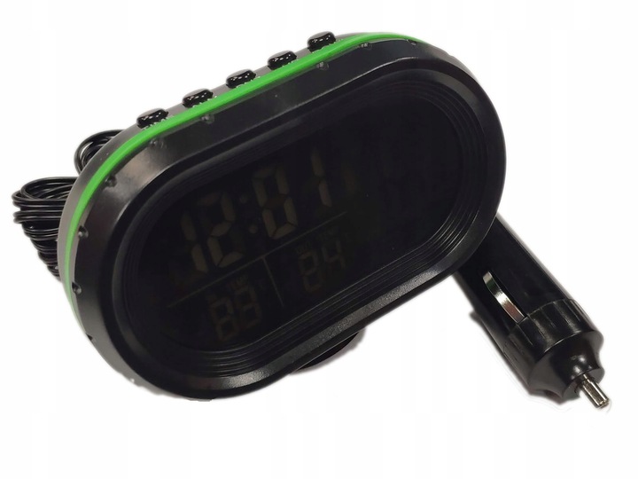Termometr samochodowy stacja pogody woltomierz