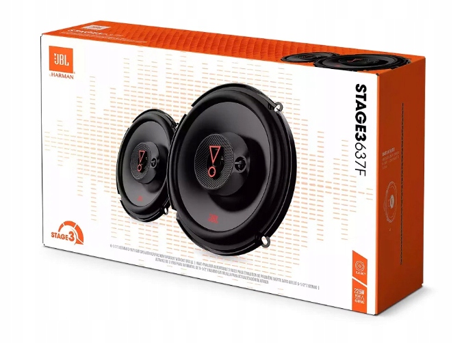 JBL STAGE3 637 MOCNE GŁOŚNIKI SAMOCHODOWE TRÓJDROŻNE 165 mm 16,5 cm