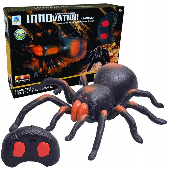 WIELKA Tarantula zdalnie sterowana pająk r/c chodzi świecące czerwone oczy