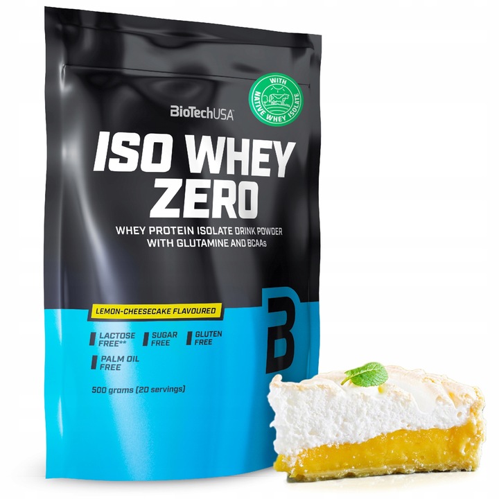BIOTECH ISO WHEY ZERO 1000g PROTEIN ISOLATE WPI EAA 2x500g Sernik Cytrynowy