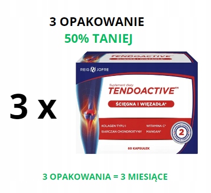 TENDOACTIVE zestaw - 3 opak.x60 kaps, 3 opakowanie 50% taniej