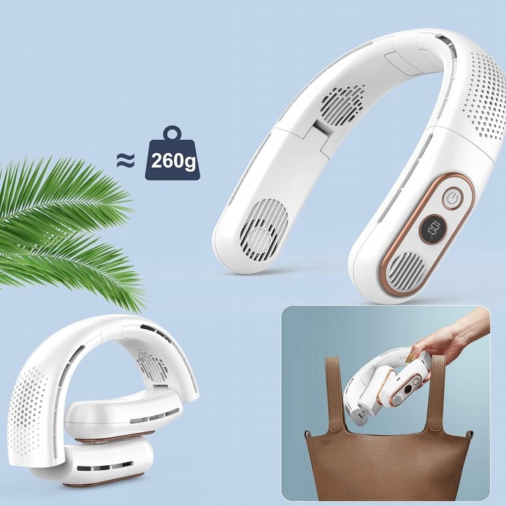 NECK FAN 3000MAH PORTABLE WITH 3 ADJUSTABLE SPEEDS USB FAN