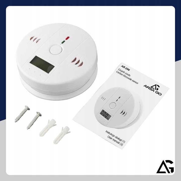 CZUJNIK CZADU GAZU WYKRYWACZ DETEKTOR TLENKU WĘGLA BEZPRZEWODOWY LCD ALARM