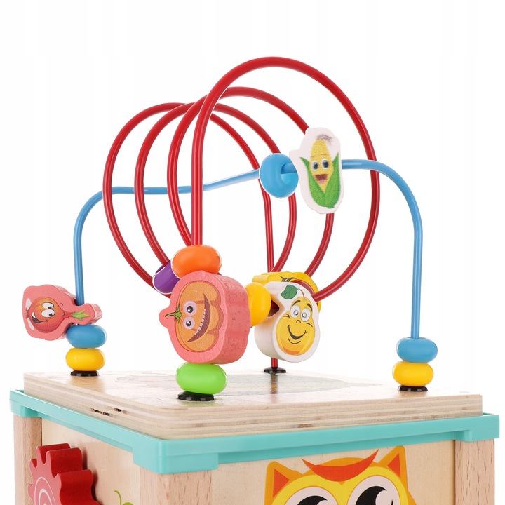 KOSTKA EDUKACYJNA MONTESSORI DREWNIANA PRZEPLATANKA LABIRYNT