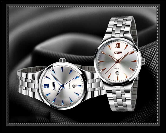 Zegarek damski klasyczny bransoleta srebrny datownik elegancki