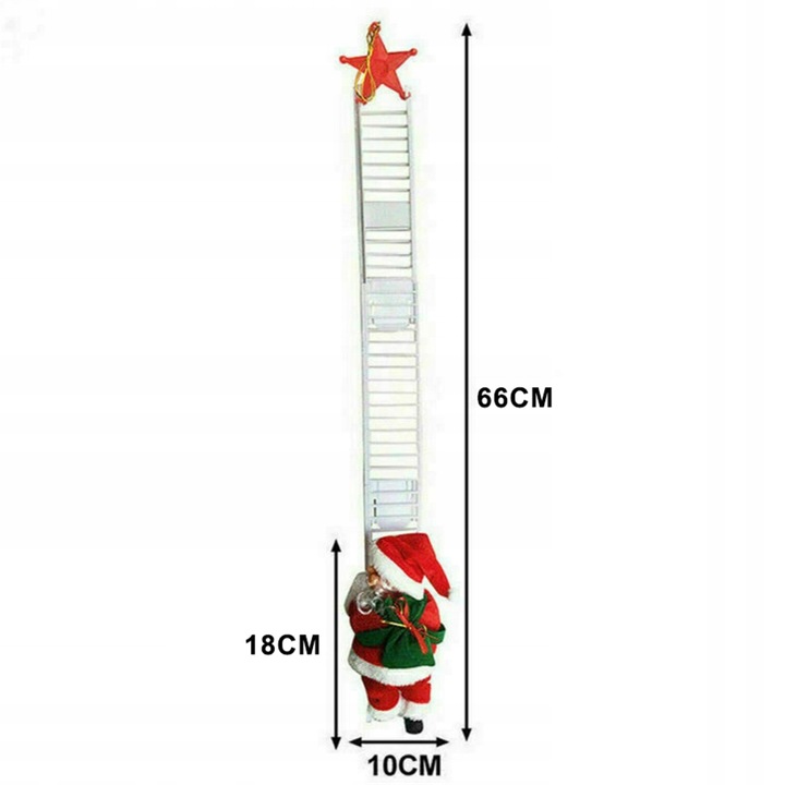 Elektryczna Drabina Wspinaczkowa Święty Mikołaj Świąteczna Figurka Muzyczna