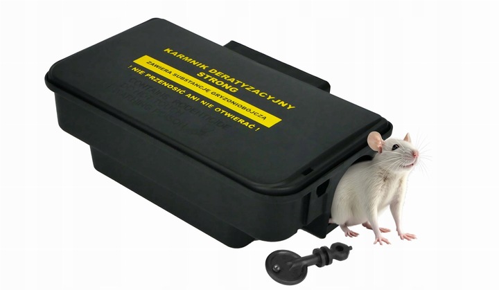 4X DUŻY KARMNIK NA TRUTKĘ STACJA DERTYZACYJNA NA MYSZY SZCZURY Z NADRUKIEM