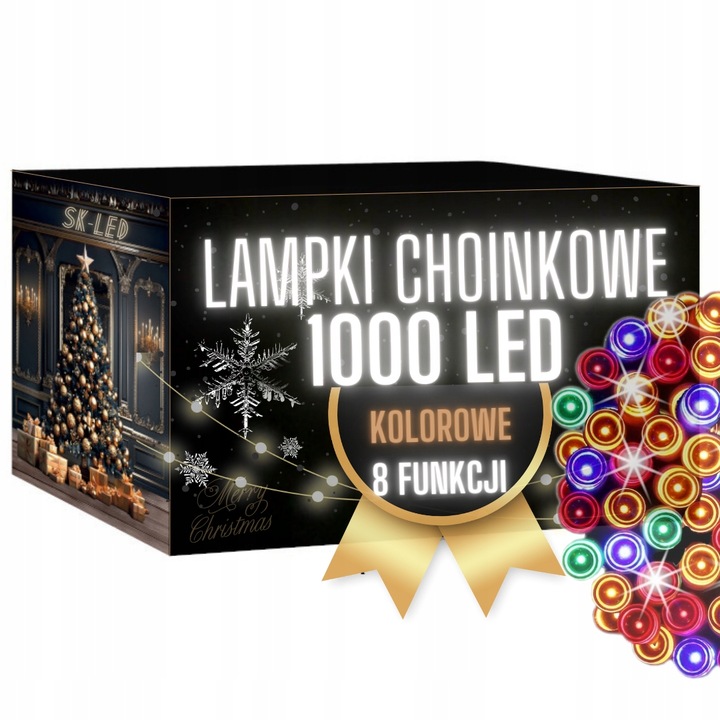 LAMPKI CHOINKOWE 1000 LED KOLOROWE 72M ŚWIATEŁKA NA CHOINKĘ LED ZEWNĘTRZNE
