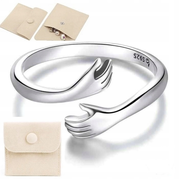Srebrny pierścionek regulowany rozmiar 925 damski prezent kobiet otwarty