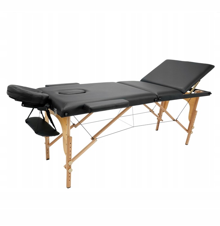 Stół Łóżko Masażu Składany Przenośny Drewniany 3- Segmentowy Leżanka