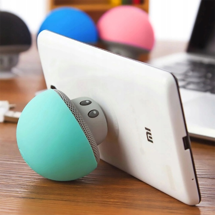 Głośnik Bluetooth Grzybek zielony mały z przyssawką dla dzieci na prezent