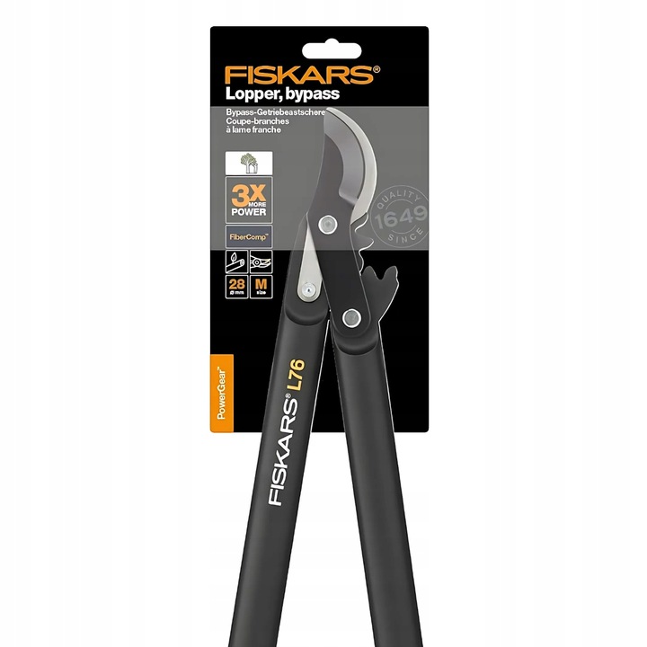 Sekator FISKARS L76 nożycowy OGRODOWY DO CIĘCIA GRUBYCH GAŁĘZI 56cm