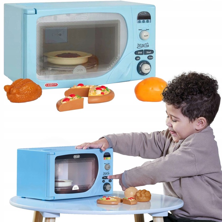 KUCHENKA MIKROFALOWA MIKROFALÓWKA DLA DZIECI DŹWIĘK ŚWIATŁO DELONGHI 30 CM