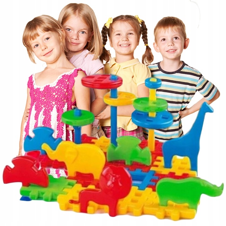 MARIOINEX Klocki Konstrukcyjne Wafle DUŻE Zabawki dla DZIECI Zestaw KLOCKÓW