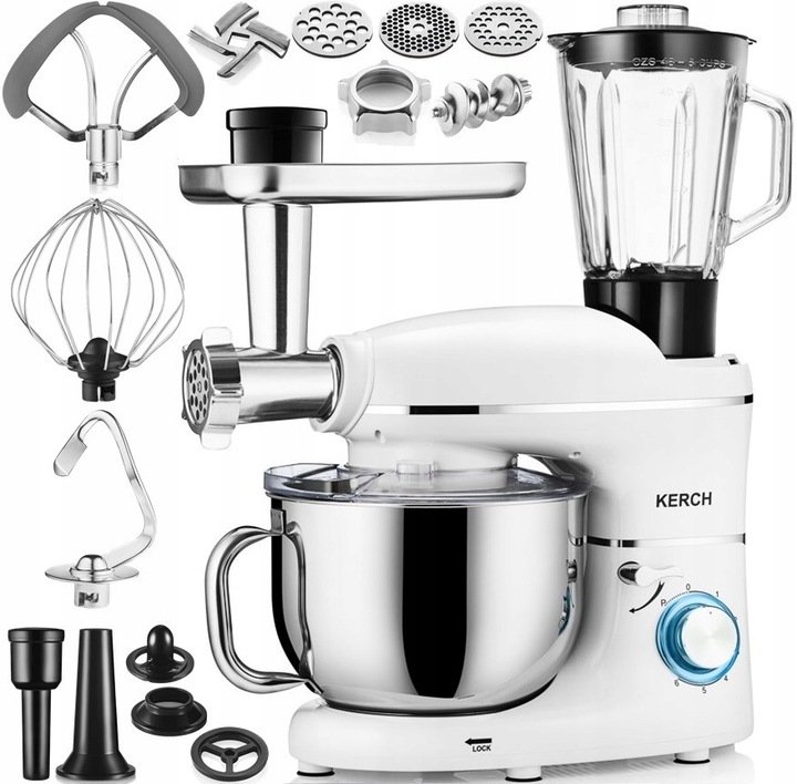 ROBOT KUCHENNY PLANETARNY MIKSER Z MISĄ KERCH ROTARY 4000W WHITE 6,2L